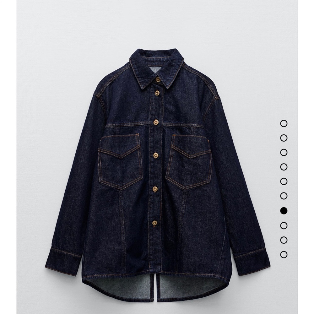 New Zara‎ blue denim overshirt - Picture 6 of 10